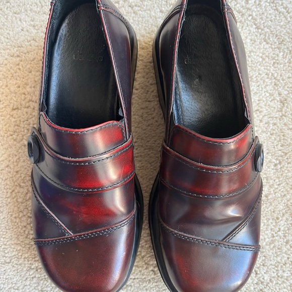 Dansko Red Marble Clog Button Mule EU38 US8 - Picture 2 of 6